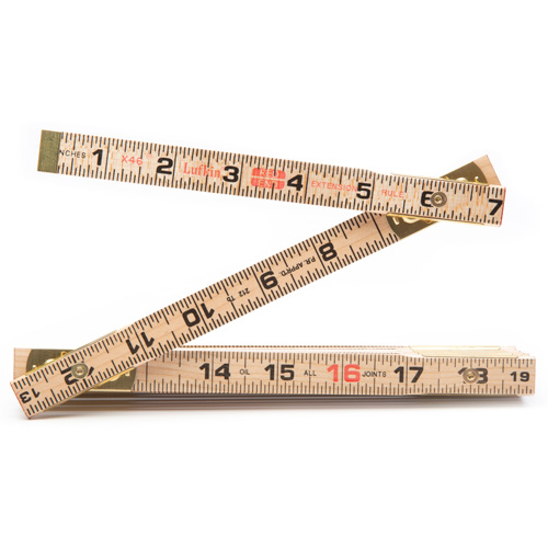 Red End&reg; Rule with Two 6" Slide Rule Extensions, 6' L, Wood, 1/16" Graduations Distribution Industrielle GC