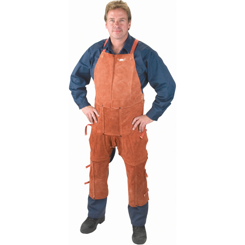 Leather Apron & Chaps, Split-Leg Bib, 48" L, Lava Brown Distribution Industrielle GC