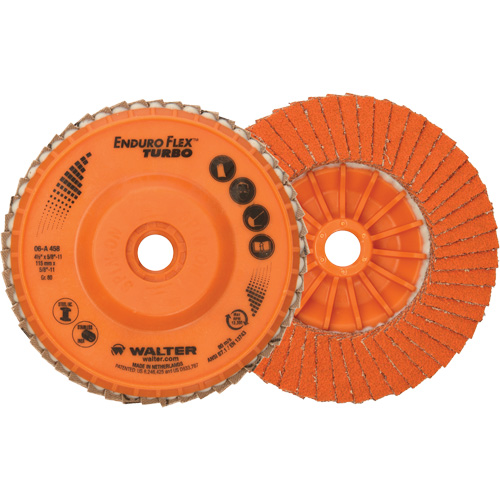 Disque &agrave; lamelles Enduro-Flex Turbo, 4-1/2" x 5/8"-11, Type 27S, Grain 80, C&eacute;ramique Distribution Industrielle GC