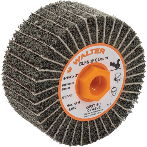 Tambours de finition Two-In-One ALLSTEEL, 4-1/4" dia. x 2" la, 5/8"-11 Arbre, Grain 80 Distribution Industrielle GC