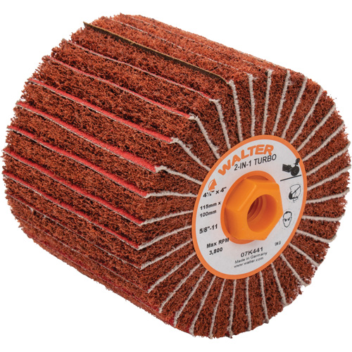 Tambours turbo Two-In-One, 4-1/2" dia. x 4" la, 5/8"-11 Arbre, Grain 60 Distribution Industrielle GC
