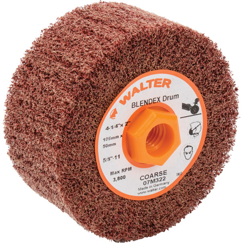 Tambour de conditionnement de surface Blendex ALLSTEEL, 4-1/4" dia. x 2" la, 5/8"-11 Arbre, Grain Cors&eacute; Distribution Industrielle GC