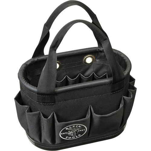 Seau a&eacute;rien &agrave; corps dur avec 29 poches, 14" lo x 10" h, Polyester, Noir Distribution Industrielle GC