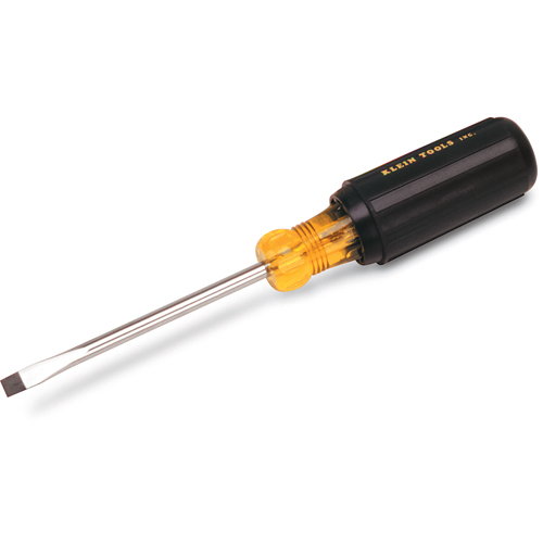 Tournevis d'&eacute;b&eacute;niste pointe plate, Tige de 1/4", Ronde, 12-11/32" lo, Prise en Coussin&eacute;e Distribution Industrielle GC