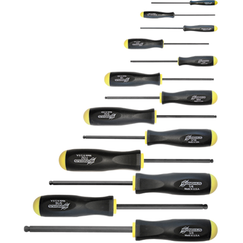 Ball Driver Screwdriver Sets - SAE, 13 Pcs. Distribution Industrielle GC