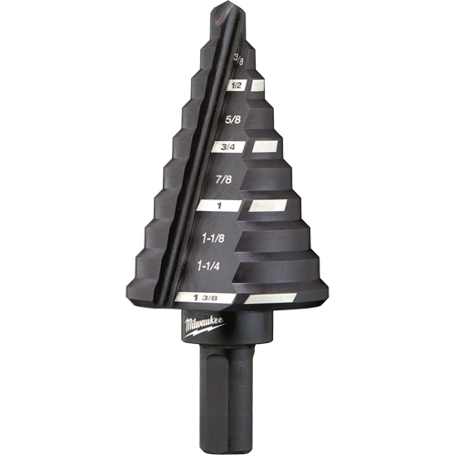 Foret &eacute;tag&eacute; no 5, 1/4" - 1-3/8", Incr&eacute;ments de 1/8", Acier rapide Distribution Industrielle GC