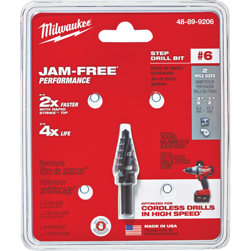 Foret &eacute;tag&eacute; no 6, 3/8" - 1/2", Incr&eacute;ments de 1/16", Acier rapide Distribution Industrielle GC