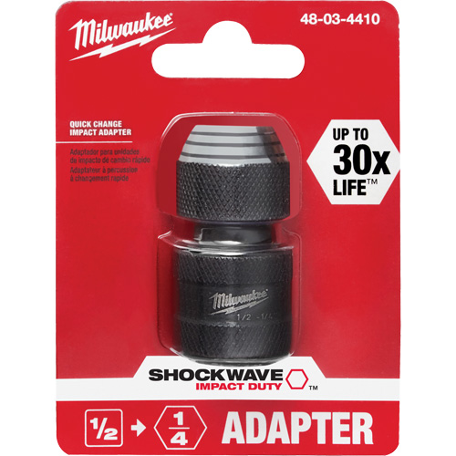 Adaptateur de douille carr&eacute;e &agrave; hexagonale pour tournevis &agrave; percussion Shockwave, Chocs, Prise 1/4", Douille 1/2", 1,875" lo Distribution Industrielle GC