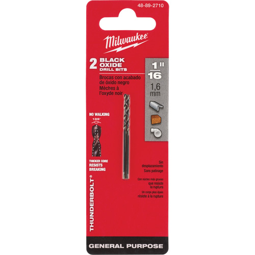 Foret s&eacute;rie courte Thunderbolt, Acier rapide, 1/16", 1-7/8" lo, 7/8" Cannelure, 135° Angle Distribution Industrielle GC