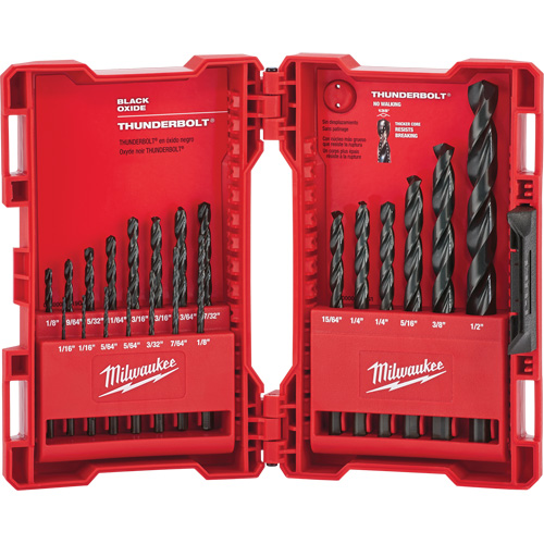 Thunderbolt&reg; Jobber Drill Bit Set, 21 Pieces, Alloy Steel Distribution Industrielle GC