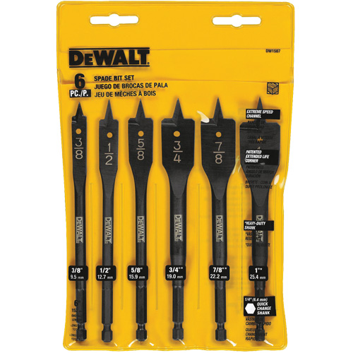 Heavy-Duty Spade Bit Set, 6 Pieces Distribution Industrielle GC