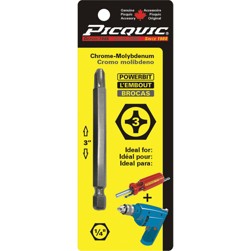 Powerbit, Phillips, #3 Tip, 1/4" Drive Size, 3" Length Distribution Industrielle GC