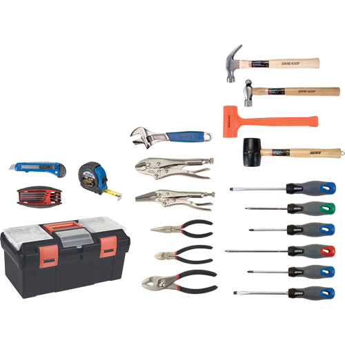 Jeu d'outils essentiels avec coffret en plastique, 28 morcea Distribution Industrielle GC