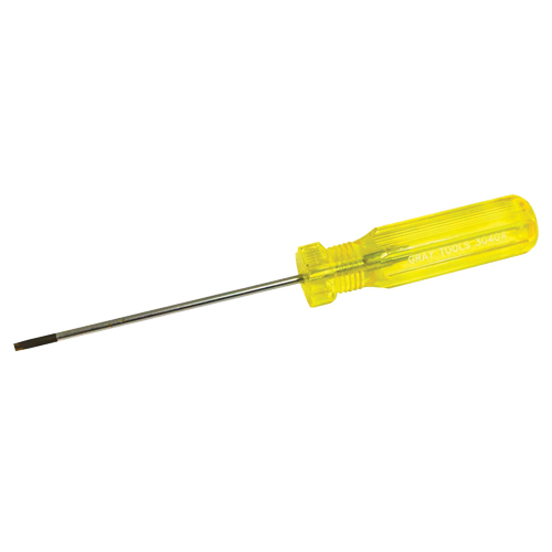 Electrician's Slotted Screwdriver, 1/8" Tip, Round, 7-1/4" L, Plastic Handle Distribution Industrielle GC
