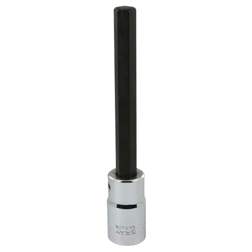 Extra Long Bit Socket, Hex, 10 mm x 128 mm L, 1/2" Square Drive Drive Distribution Industrielle GC