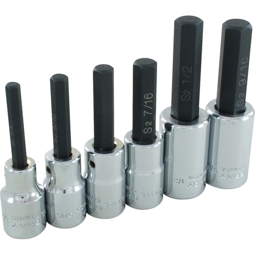 Hex Head Socket Set, Hex, 1/2" Drive, 6 Pcs Distribution Industrielle GC