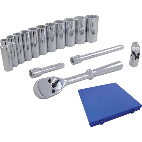 Socket & Attachment Set, 15 Pcs, 3/8" Drive Size, Deep Distribution Industrielle GC