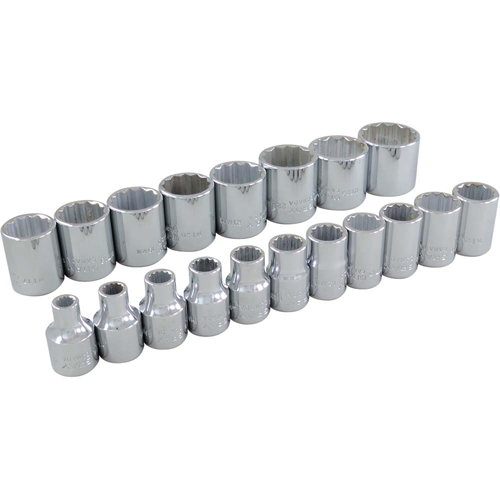 Socket Set, 19 Pcs, 3/8" Drive Size Distribution Industrielle GC