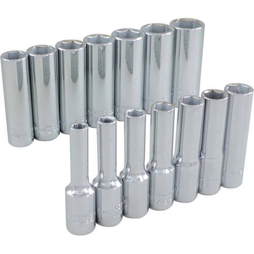 Socket Set, 14 Pcs, 3/8" Drive Size, Deep Distribution Industrielle GC