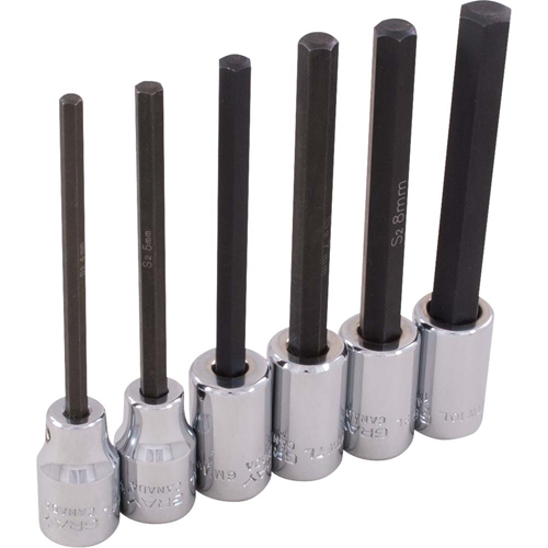 Hex Head Socket Set, Hex, 3/8" Drive, 6 Pcs Distribution Industrielle GC