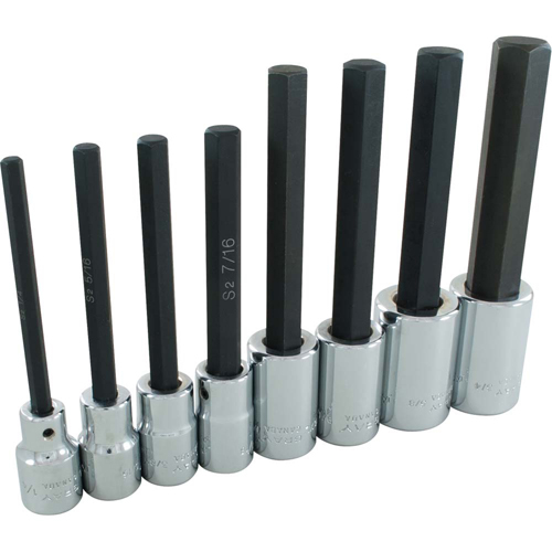 Hex Head Socket Set, Hex, 1/2" Drive, 8 Pcs Distribution Industrielle GC