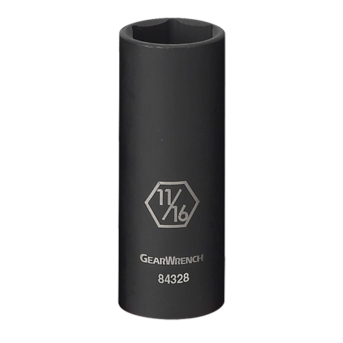 Socket, Impact, 1/2", 3/8" Drive, 6 Points, Deep Distribution Industrielle GC