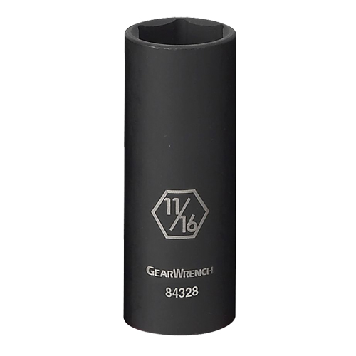 Socket, Impact, 11/16", 3/8" Drive, 6 Points, Deep Distribution Industrielle GC