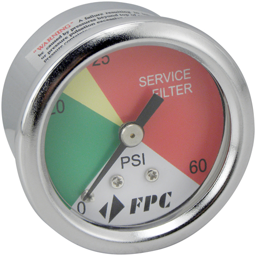 PG1326 Manom&egrave;tre pour filtre de transmission,  2", 0 - 60 psi, Fixation arri&egrave;re, Analogique Distribution Industrielle GC