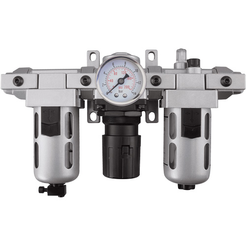 Filtre, r&eacute;gulateur et lubrificateur d'air modulaire (manom&egrave;tre compris), 1/4" NPT Distribution Industrielle GC