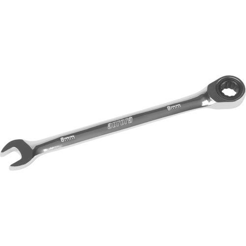 Metric Ratcheting Combination Wrench, 12 Point, 8 mm, Chrome Finish Distribution Industrielle GC
