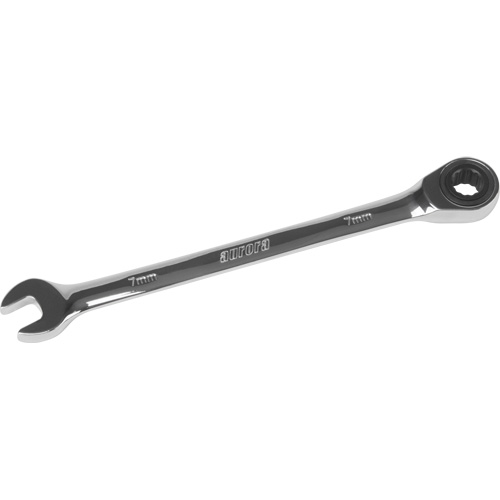 Metric Ratcheting Combination Wrench, 12 Point, 7 mm, Chrome Finish Distribution Industrielle GC