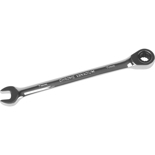 Metric Ratcheting Combination Wrench, 12 Point, 7 mm, Chrome Finish Distribution Industrielle GC
