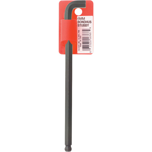 Cl&eacute; hexagonale &agrave; tige longue, embout Sph&eacute;rique, 6 mm x 139 mm lo, Forme en L Distribution Industrielle GC