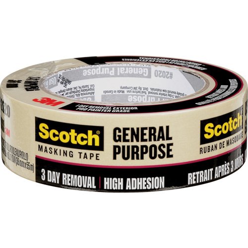 Scotch&reg; Contractor Grade Masking Tape 2020, 36 mm (1-1/2") x 55 m (180'), Beige Distribution Industrielle GC