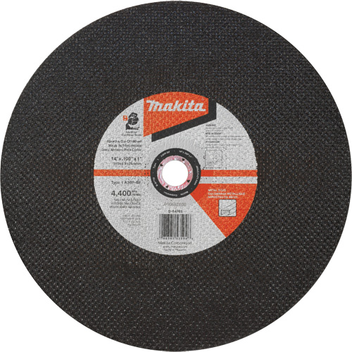 Meule &agrave; tronçonner abrasive, 14" x 3/32", Arbre de 1", Type 1, Oxyde d'aluminium, 4400 Tr/min Distribution Industrielle GC