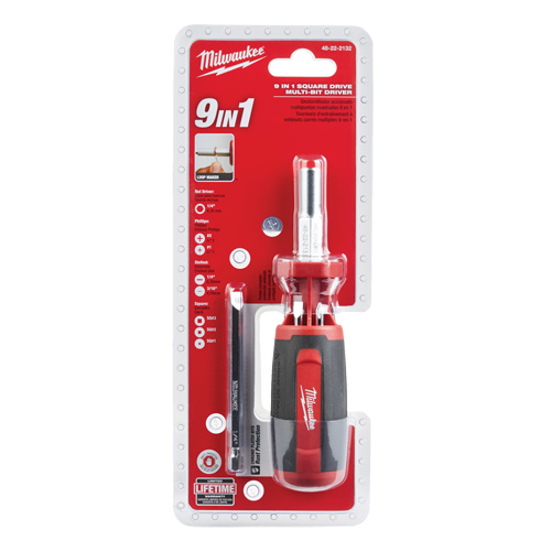9-in-1 Square Drive Multi-Bit Driver, 9" L, Cushion Grip Handle Distribution Industrielle GC