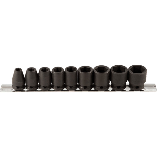 Socket Set, 9 Pcs, Impact, 3/8" Drive Size Distribution Industrielle GC