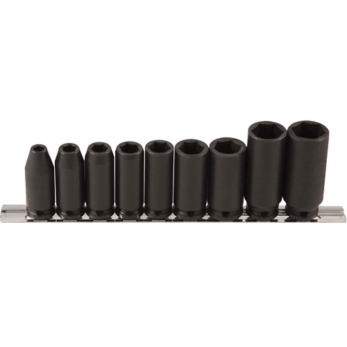 Long Socket Set, 9 Pcs, Impact, 3/8" Drive Size, Deep Distribution Industrielle GC