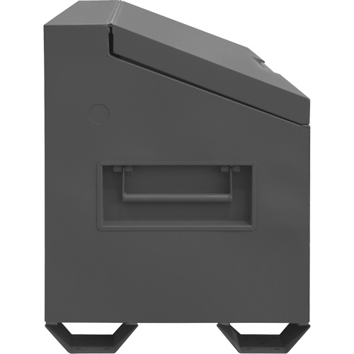 Boîte de rangement &agrave; couvercle inclin&eacute; pour le chantier, 60" x 30" x 39-3/8", Acier, Gris Distribution Industrielle GC