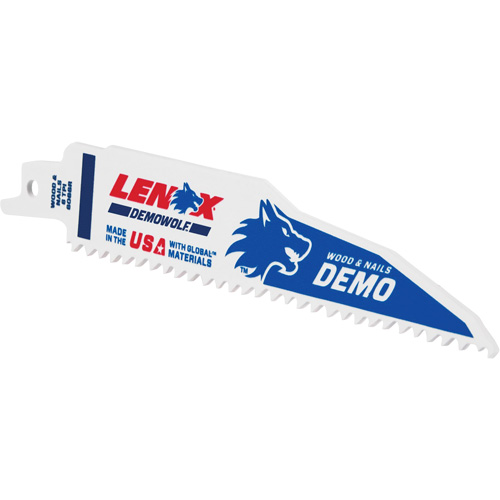 Lame de scie alternative pour d&eacute;molitions, Bim&eacute;tal, 6 Dents par pouce, 6" lo x 1" la Distribution Industrielle GC