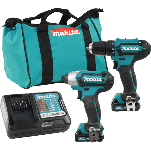 Ensemble de perceuse et tournevis &agrave; chocs sans fils, Lithium-ion, 12 V Distribution Industrielle GC