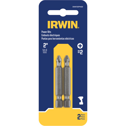 Power Bits, Phillips, #2 Tip, 1/4" Drive Size, 2" Length Distribution Industrielle GC