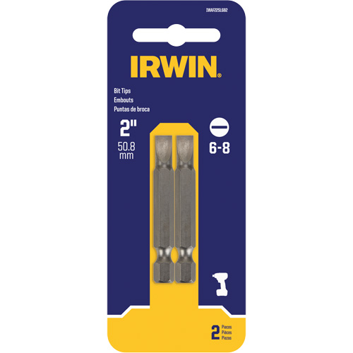 Power Bits, Slot, 6 - 8 Tip, 1/4" Drive Size, 2" Length Distribution Industrielle GC