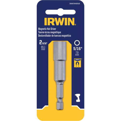 Tourne-&eacute;crou, Embout 5/16", Prise 1/4", 2-9/16" lo, Magn&eacute;tique Distribution Industrielle GC