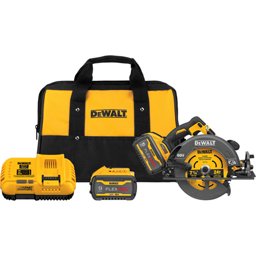 Ensemble scie circulaire sans fil Flexvolt Max** avec frein &eacute;lectrique, 7-1/4", 60 V Distribution Industrielle GC