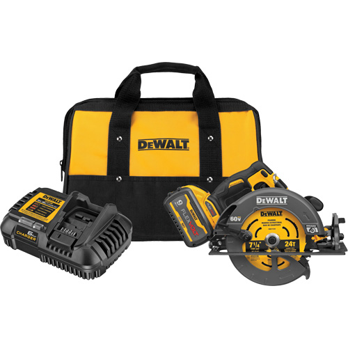 Ensemble de scie circulaire sans balai Flexvolt Max avec frein &eacute;lectrique, 7-1/4", 60 V Distribution Industrielle GC