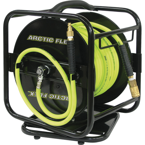 Manual Hose Reel with Hybrid Polymer Air Hose, Air, 1/4" x 100', Single Hose Distribution Industrielle GC