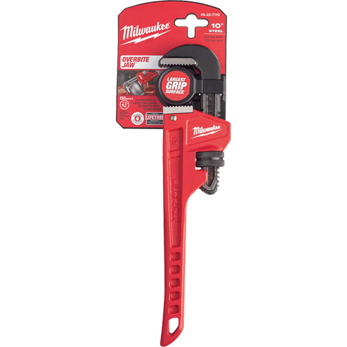 Cl&eacute; &agrave; tuyau, Cap des m&acirc;choires 1-1/2", Longueur 10", Fini Rev&ecirc;tement en poudre, Prise Ergonomique Distribution Industrielle GC