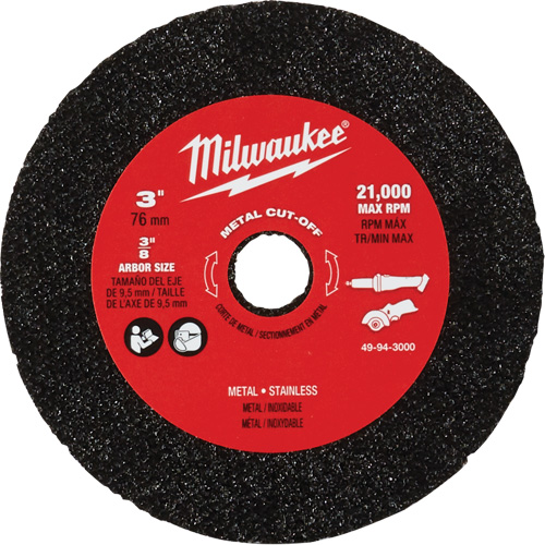 Meule de tronçonnage des m&eacute;taux, 3" x 0,04", Arbre 3/8" Distribution Industrielle GC