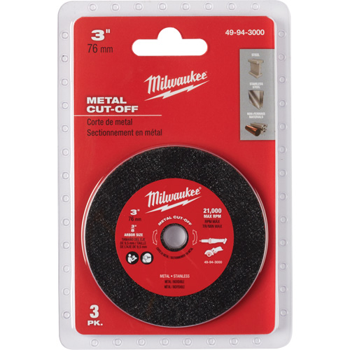 Meule de tronçonnage des m&eacute;taux, 3" x 0,04", Arbre 3/8" Distribution Industrielle GC
